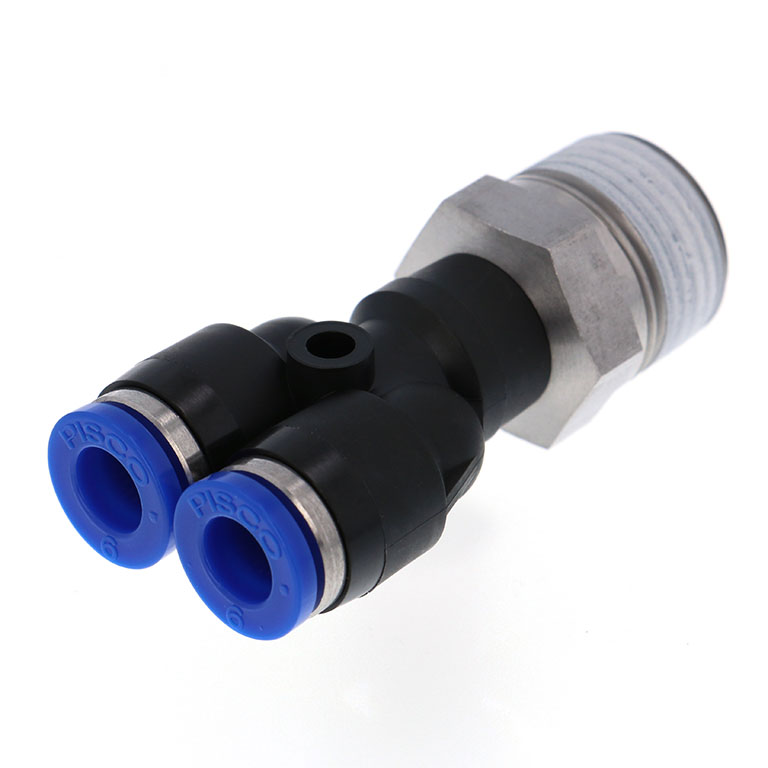 Alternative view of Đầu Nối Nhanh Khí Nén Dạng Chữ Y Ren Ngoài Pisco SPX6-03