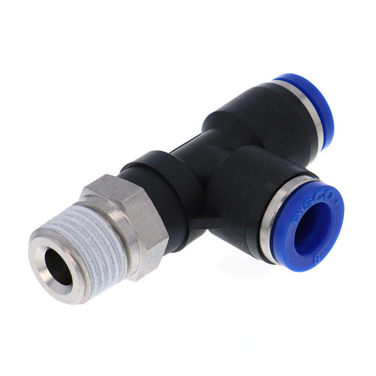 Alternative view of Đầu Nối Nhanh Khí Nén Dạng Chữ T Ren Ngoài Pisco SPD8-02