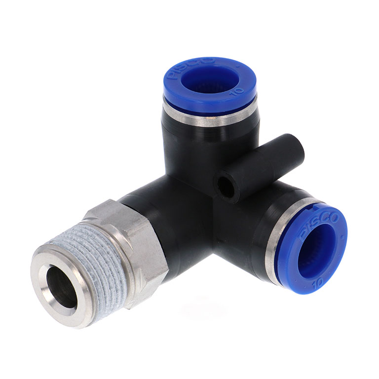 Alternative view of Đầu Nối Nhanh Khí Nén Hai Nhánh Chạc Ba Cong 90° Ren Ngoài Pisco SPVX10-03