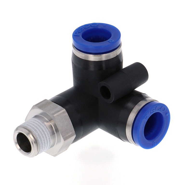 Alternative view of Đầu Nối Nhanh Khí Nén Hai Nhánh Chạc Ba Cong 90° Ren Ngoài Pisco SPVX8-01