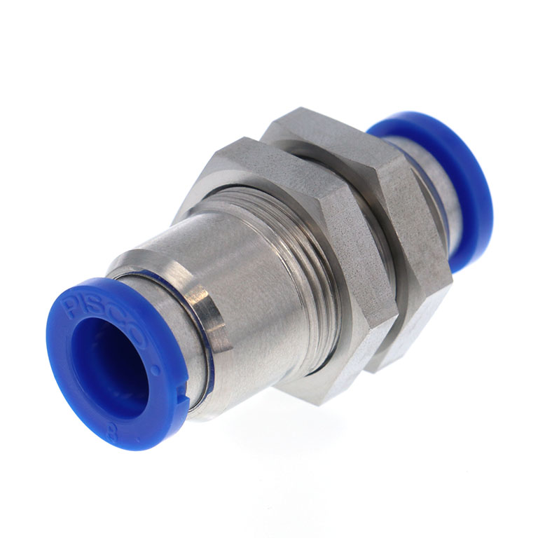 Alternative view of Đầu Nối Nhanh Khí Nén Dạng Thẳng Ren Ngoài Lắp Kẹp Vách Pisco SPM8