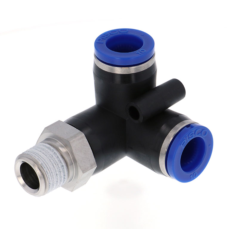 Alternative view of Đầu Nối Nhanh Khí Nén Hai Nhánh Chạc Ba Cong 90° Ren Ngoài Pisco SPVX10-02