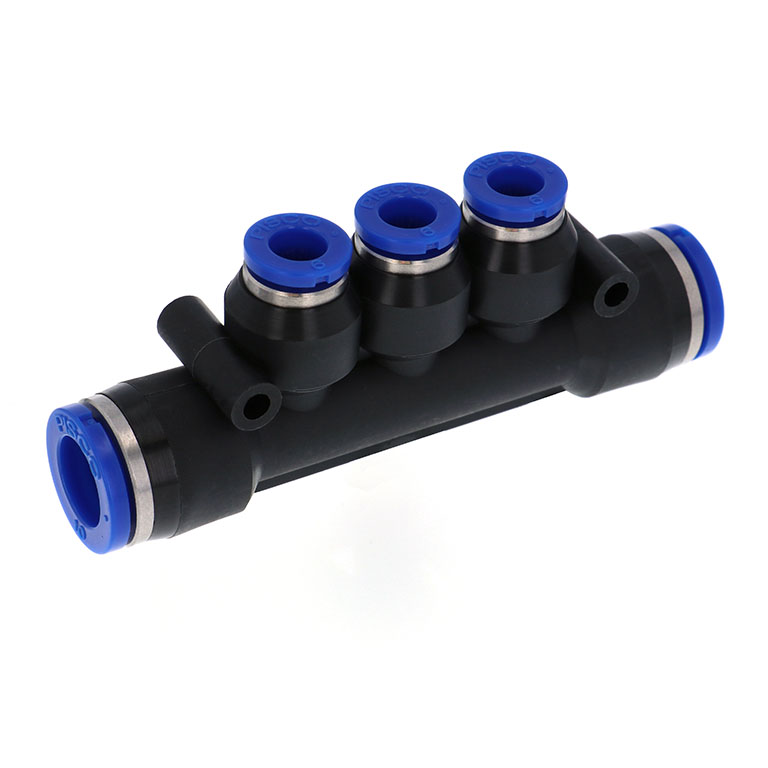 Alternative view of Đầu Nối Nhanh Khí Nén Chữ T 5 Ngã Dạng Nối Giảm Pisco SPKG10-6-UC