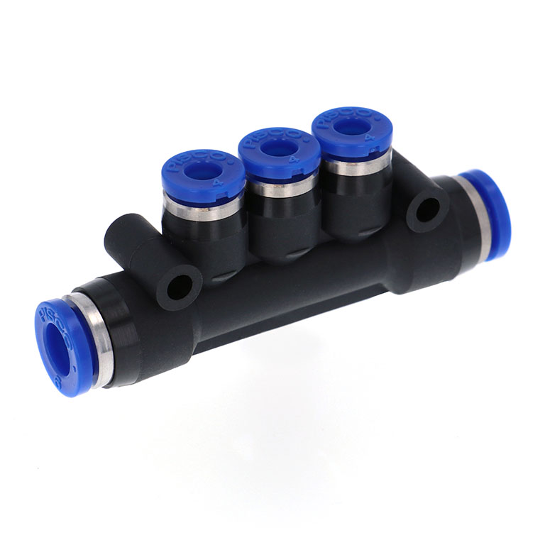 Alternative view of Đầu Nối Nhanh Khí Nén Chữ T 5 Ngã Dạng Nối Giảm Pisco SPKG6-4