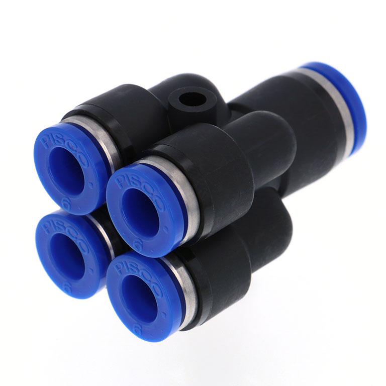Alternative view of Đầu Nối Nhanh Khí Nén Chữ Y 5 Ngã Dạng Nối Giảm Pisco SPRG8-6-UC