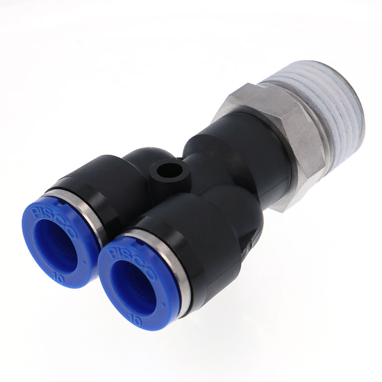 Alternative view of Đầu Nối Nhanh Khí Nén Dạng Chữ Y Ren Ngoài Pisco SPX10-04