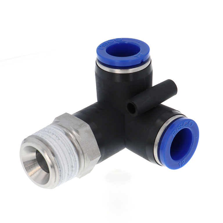 Alternative view of Đầu Nối Nhanh Khí Nén Hai Nhánh Chạc Ba Cong 90° Ren Ngoài Pisco SPVX12-04