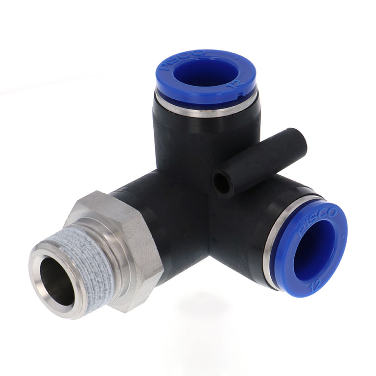 Alternative view of Đầu Nối Nhanh Khí Nén Hai Nhánh Chạc Ba Cong 90° Ren Ngoài Pisco SPVX12-03