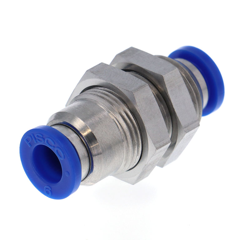 Alternative view of Đầu Nối Nhanh Khí Nén Dạng Thẳng Ren Ngoài Lắp Kẹp Vách Pisco SPM6
