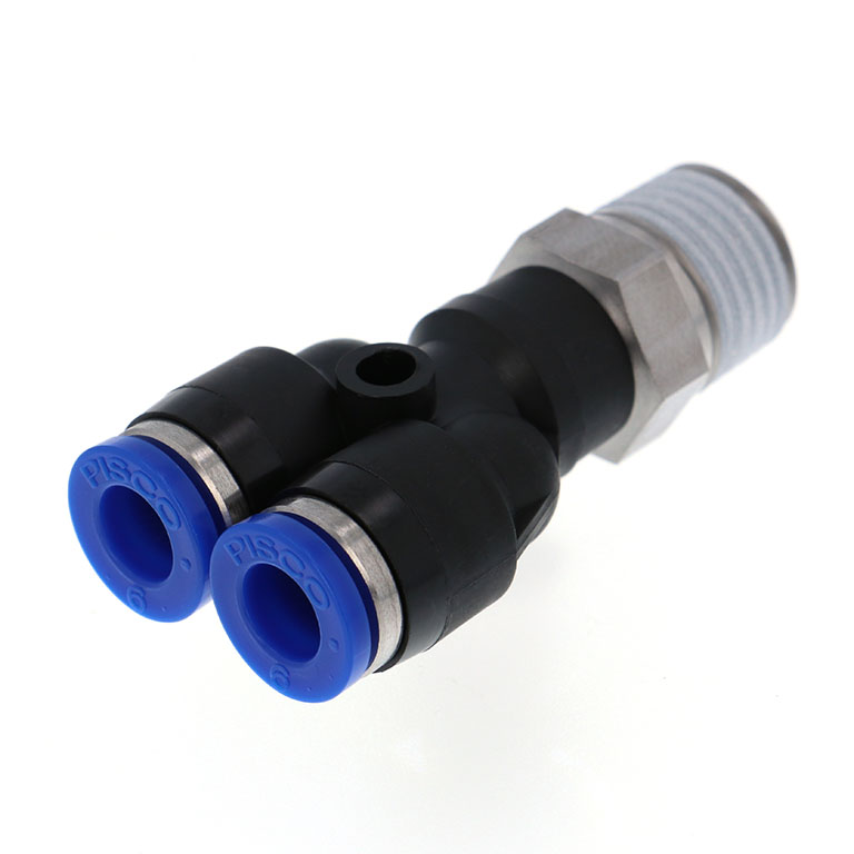Alternative view of Đầu Nối Nhanh Khí Nén Dạng Chữ Y Ren Ngoài Pisco SPX6-02