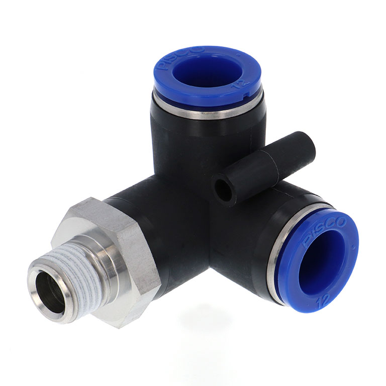 Alternative view of Đầu Nối Nhanh Khí Nén Hai Nhánh Chạc Ba Cong 90° Ren Ngoài Pisco SPVX12-02