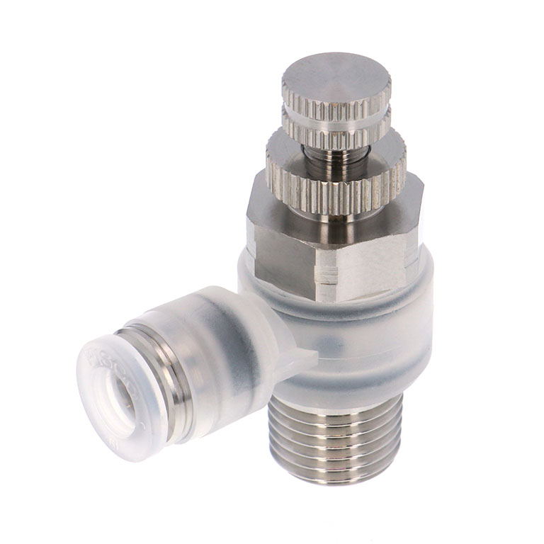 Van Tiết Lưu Khí Nén Chân Kim, Nhựa PP Và Inox 304 Pisco PJNC6-02-F-C