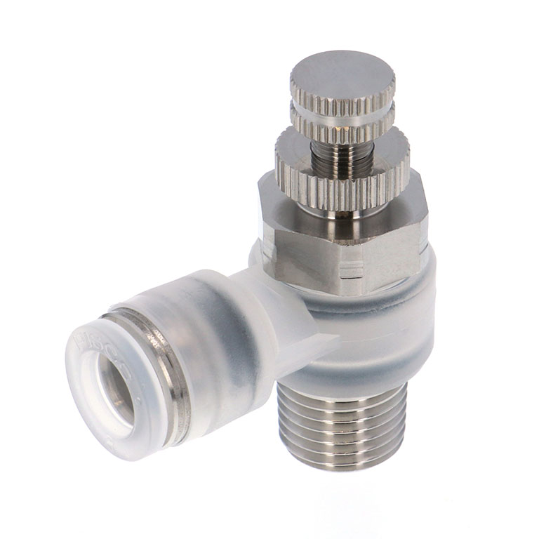 Van Tiết Lưu Khí Nén Chân Kim, Nhựa PP Và Inox 304 Pisco PJNC8-02-S