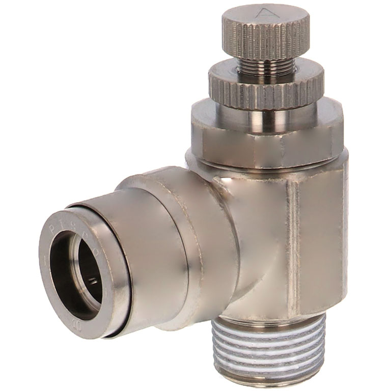 Van Tiết Lưu Khí Nén Bằng Đồng Mạ Niken Pisco KJSC10-03A-F