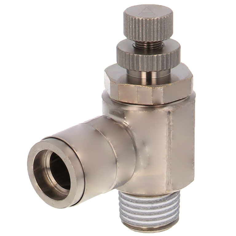 Van Tiết Lưu Khí Nén Bằng Đồng Mạ Niken Pisco KJSC8-02A-F