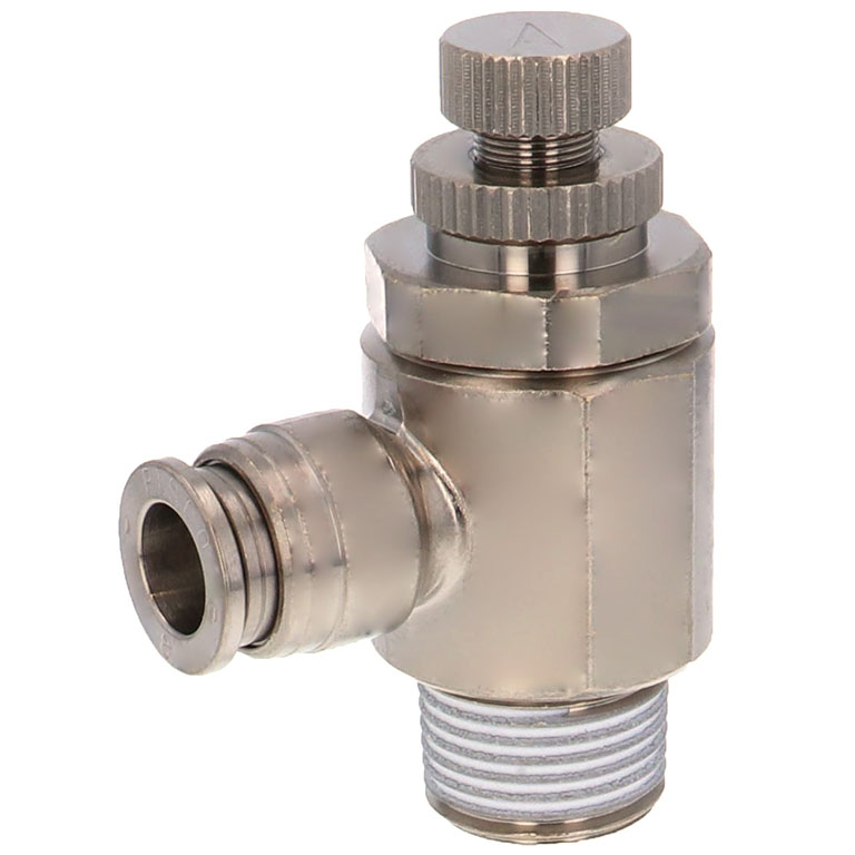 Van Tiết Lưu Khí Nén Bằng Đồng Mạ Niken Pisco KJSC8-03A-1-F