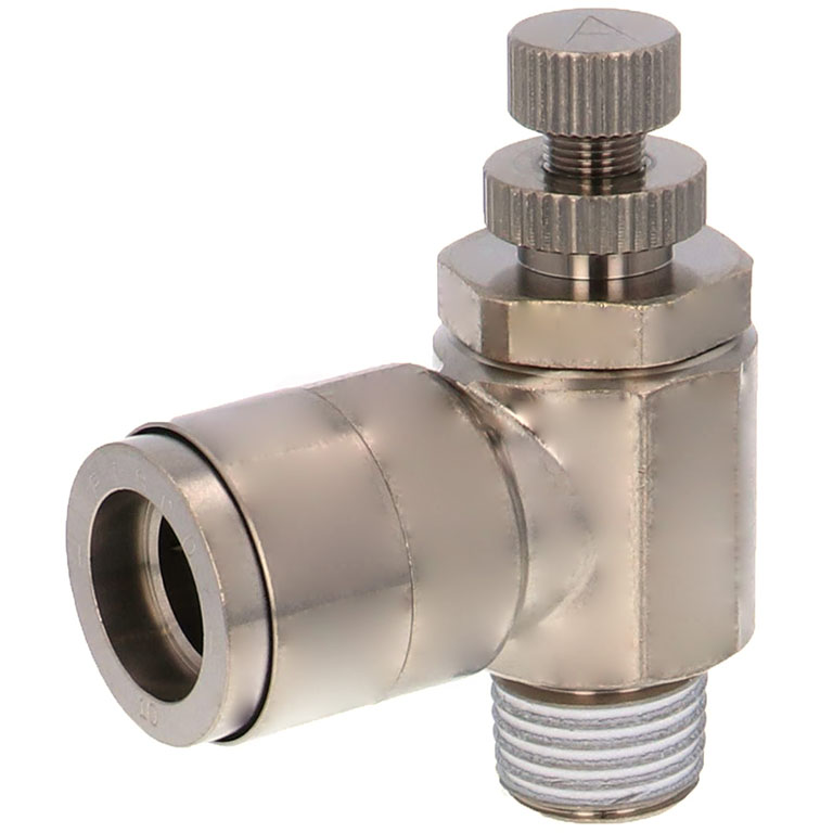 Van Tiết Lưu Khí Nén Bằng Đồng Mạ Niken Pisco KJSC10-02A