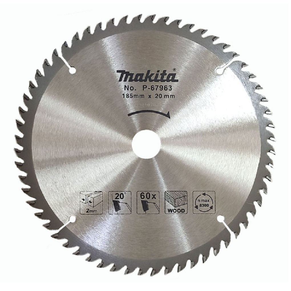 Lưỡi Cưa Gỗ Makita 185x20x2.0mm 60T P-67963