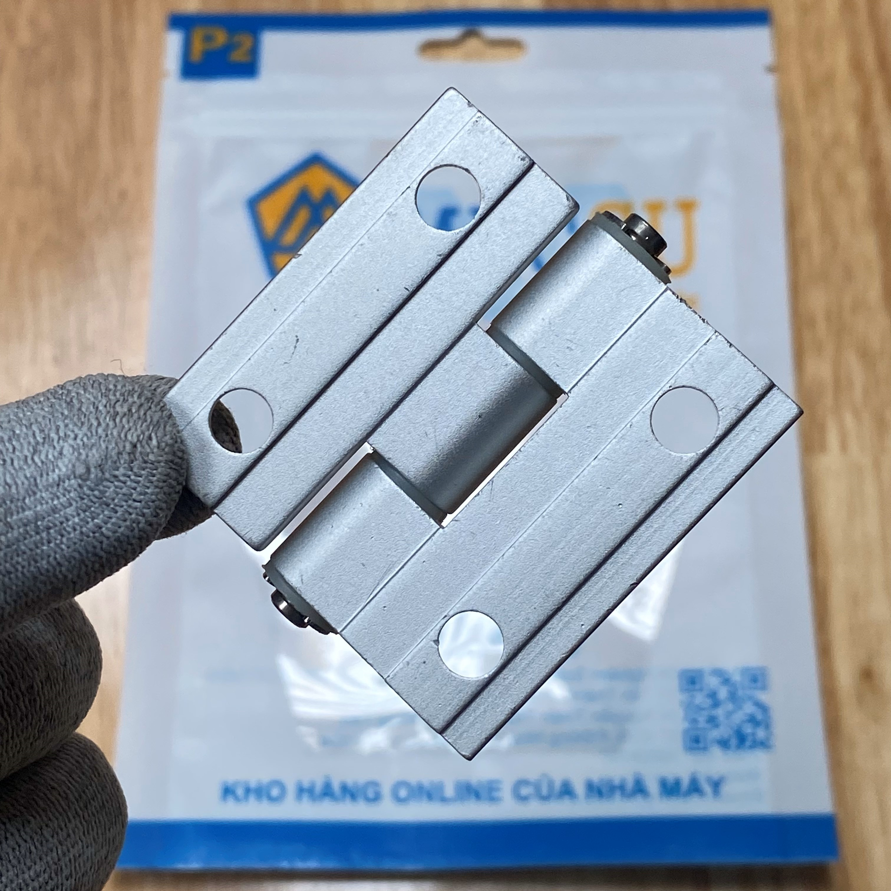 Bản Lề Lá Nhôm Định Hình Nhôm Hợp Kim Mạ Anodized Trắng (HHPSDT5) L 47 mm - Ảnh 3