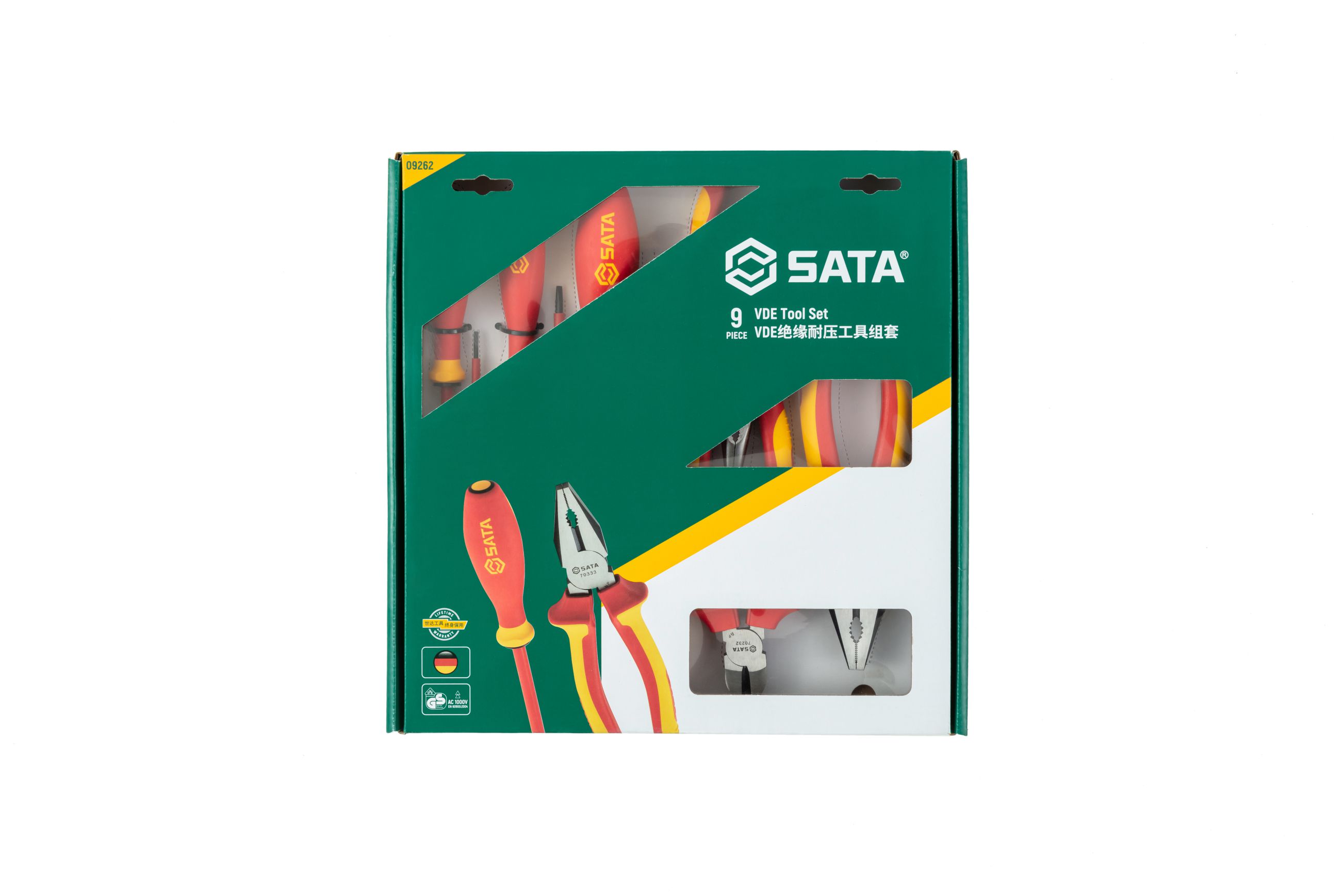 Bộ Kìm Và Tua Vít Cách Điện 9 Chi Tiết SATA 09262