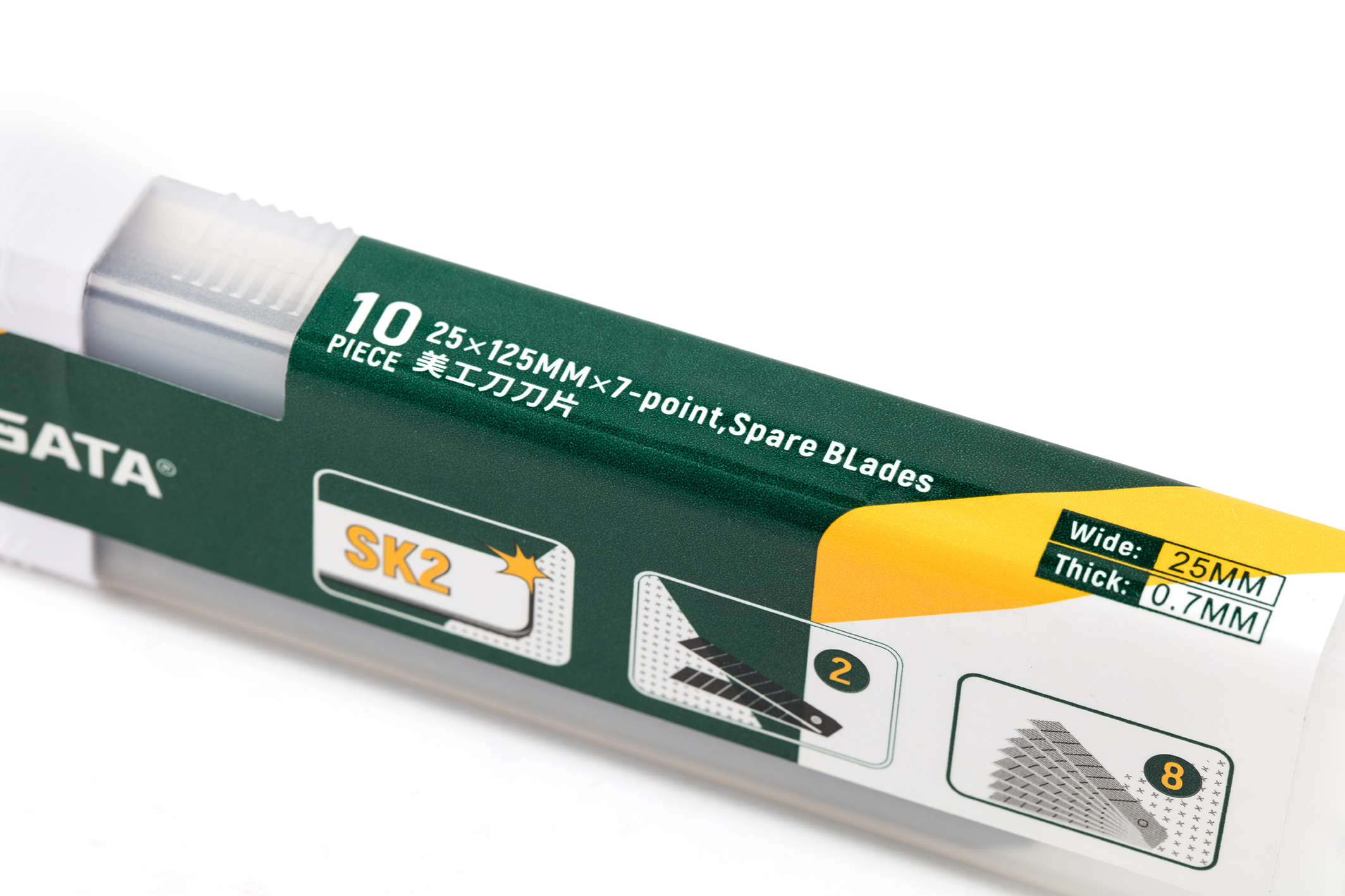 Bộ Lưỡi Dao Rọc Giấy Thép Sk2 25mm SATA 93438 (10 Lưỡi) - Ảnh 3
