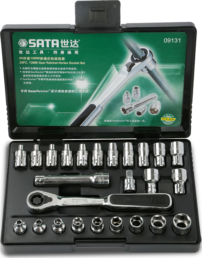 Alternative view of Bộ Cần Siết Lực, Đầu Tuýp (Xuyên Tâm) 13mm, 25 Chi Tiết SATA 09131