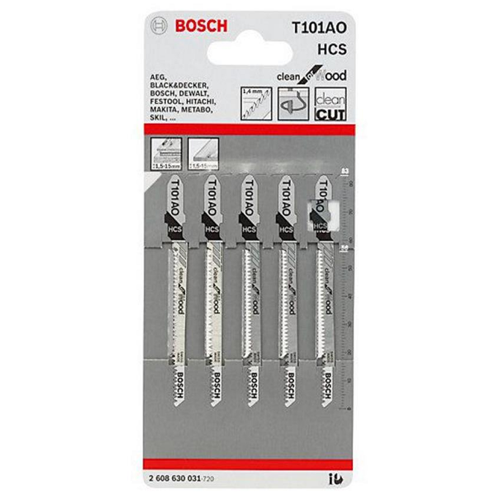 Bộ 5 lưỡi cưa lọng cho gỗ T 101 AO Bosch 2608630031