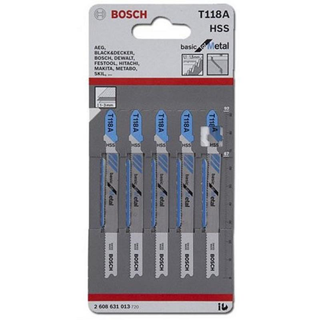 Bộ 5 Lưỡi Cưa Lọng Cho Sắt T 118 A Bosch 2608631013
