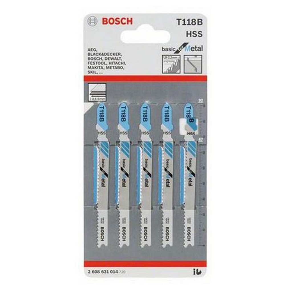 Bộ 5 lưỡi cưa lọng cho sắt T 118 B Bosch 2608631014