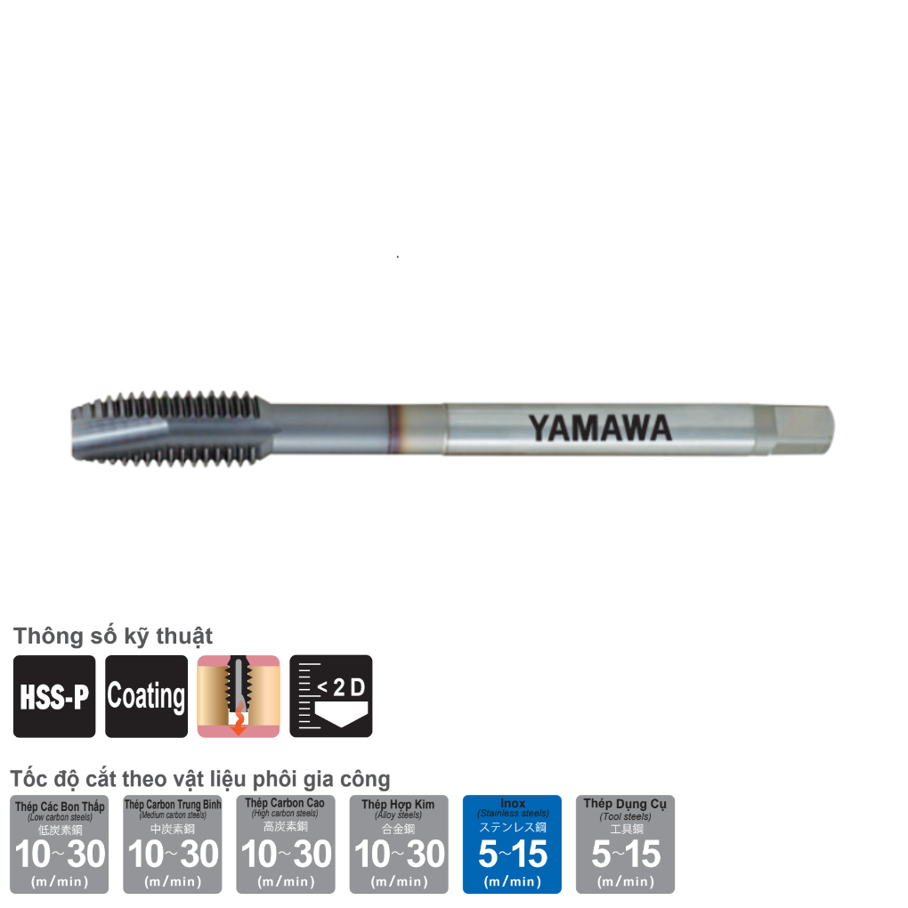 Mũi Taro Thẳng P3 M10x1 YAMAWA 1102101080