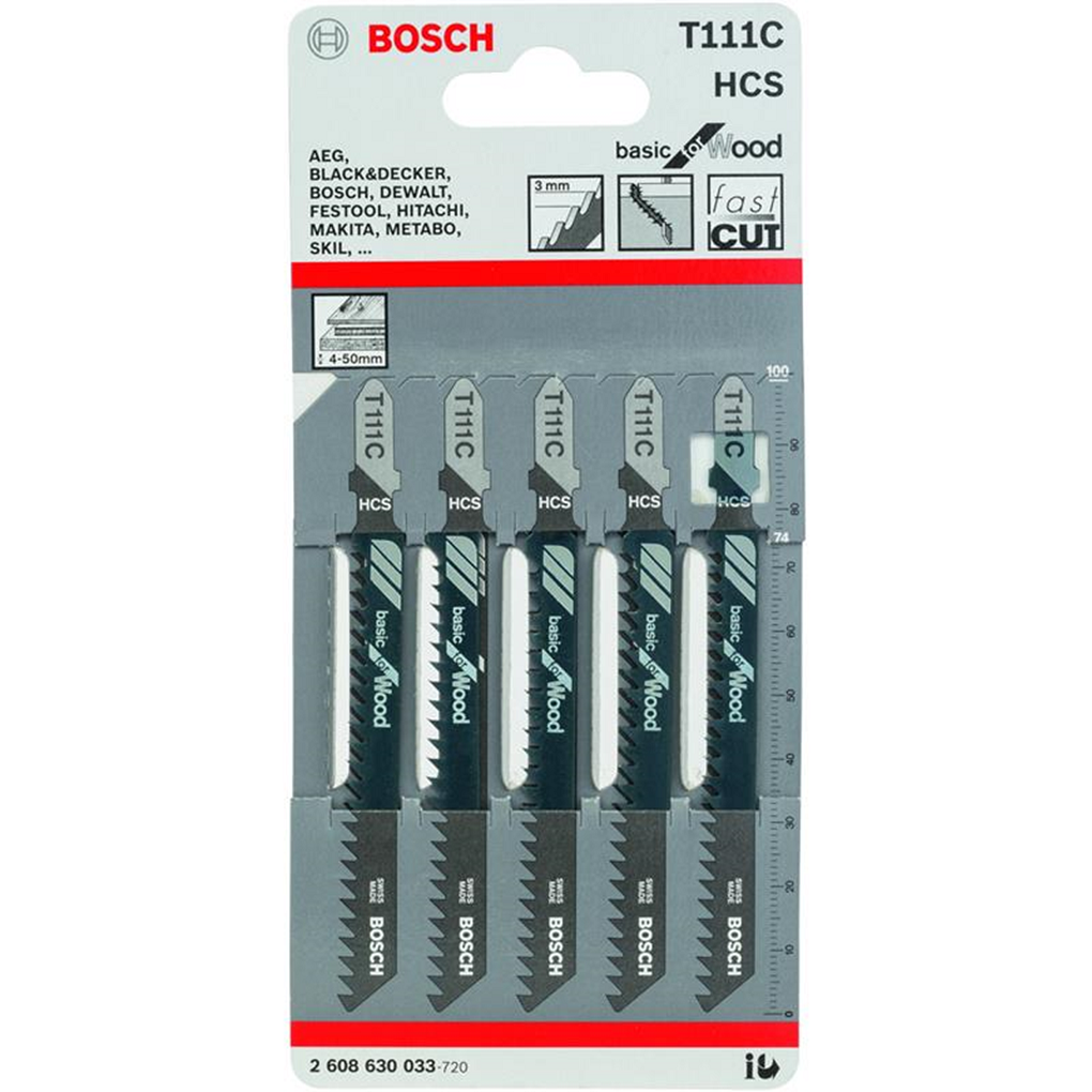 Alternative view of Bộ 5 lưỡi cưa lọng cho gỗ T 111 C Bosch 2608630033