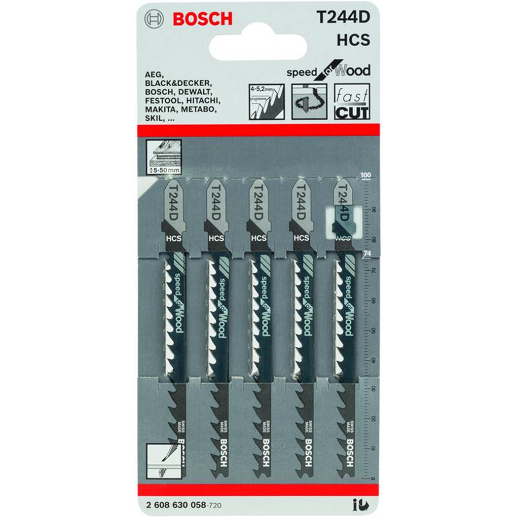 Alternative view of Bộ 5 lưỡi cưa lọng cho gỗ T 244 D Bosch 2608630058
