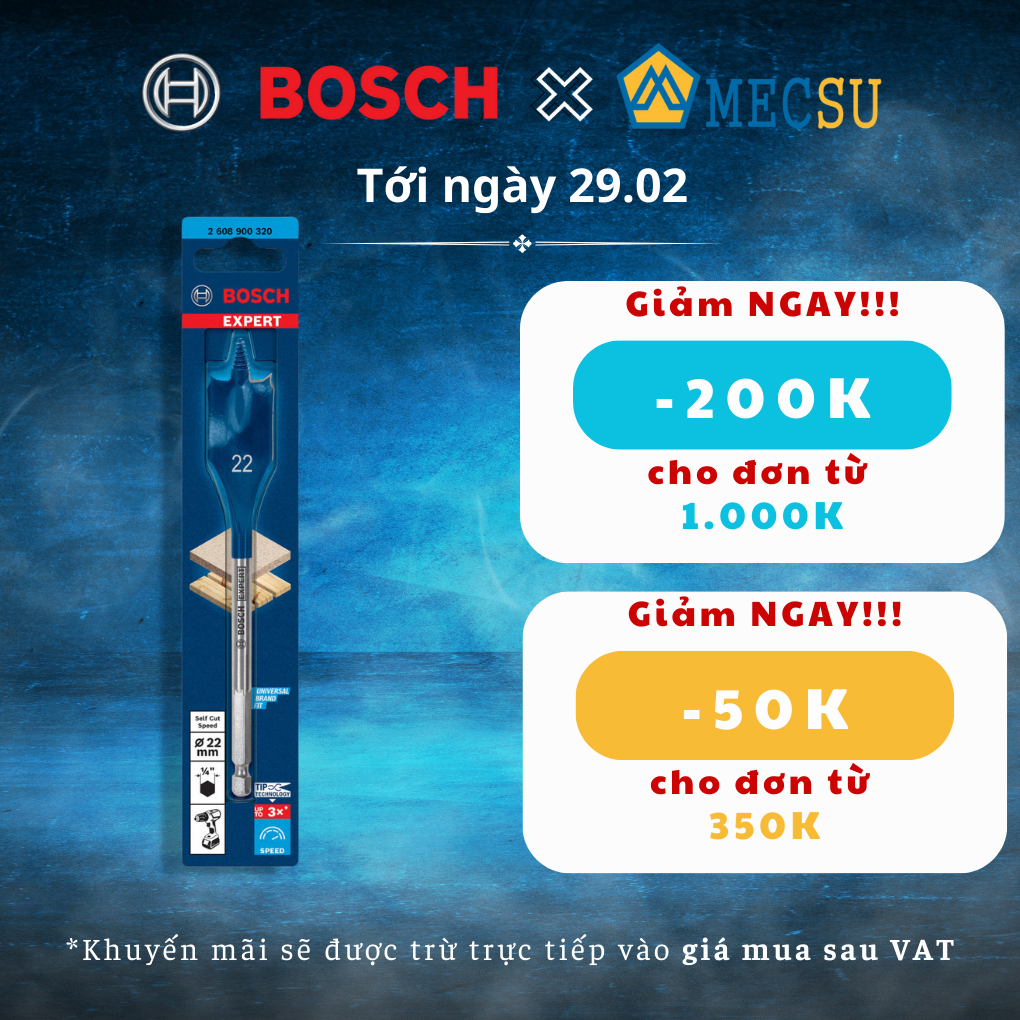 Mũi Khoan Khoét Gỗ Đuôi Cá SELFCUT 22x152mm Bosch 2608900320