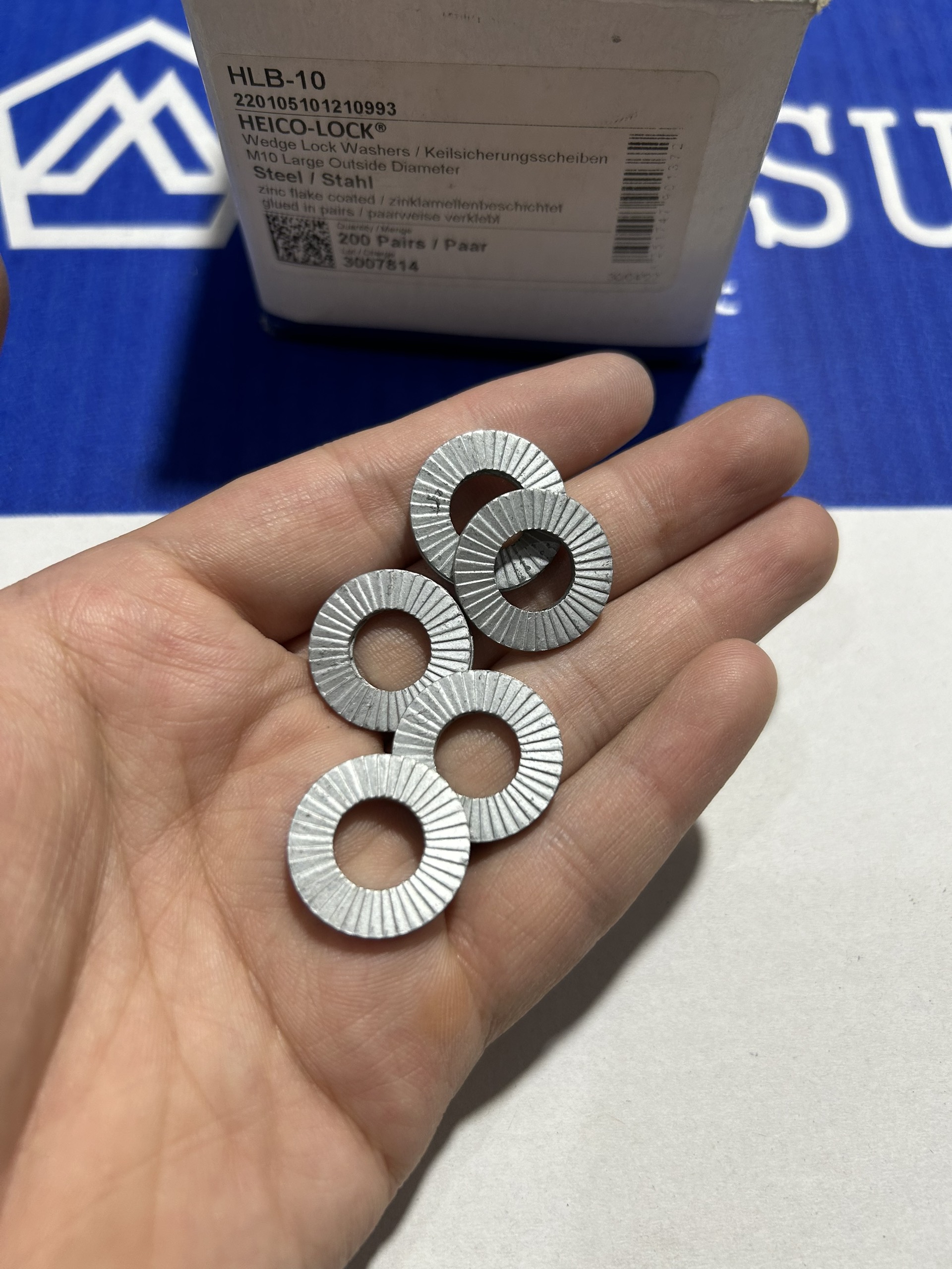 Lông Đền Heico-Lock Thép Mạ Zinc Flake Vành Rộng M18 - Ảnh 3