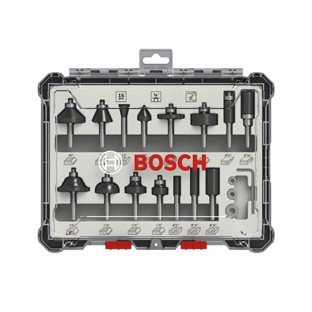 Bộ mũi phay hỗn hợp 15 chi tiết Bosch 2607017473