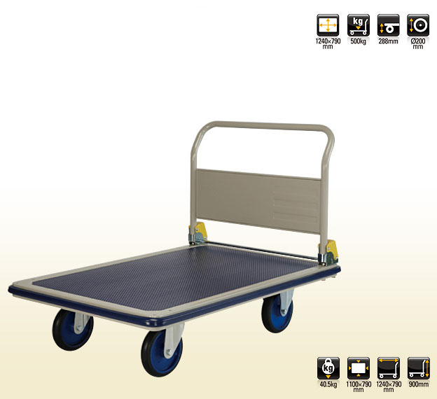 Alternative view of Xe Đẩy Hàng 4 Bánh (500Kg) Prestar NG401/8 (1 Tầng, 1 Tay Đẩy)