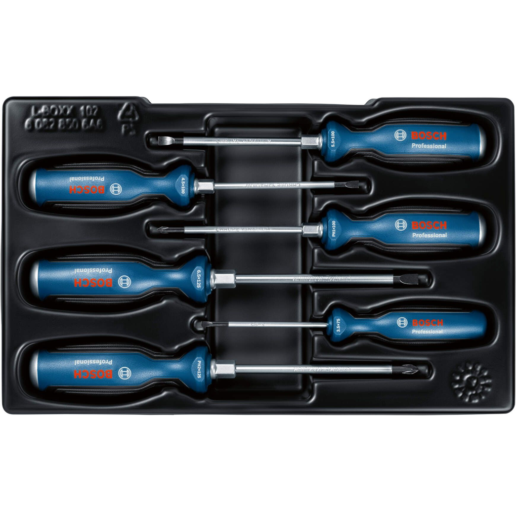 Bộ Tua Vít Đóng 6 Chi Tiết Đầu Dẹp & Bake (SL/PH) Bosch 1600A016BF
