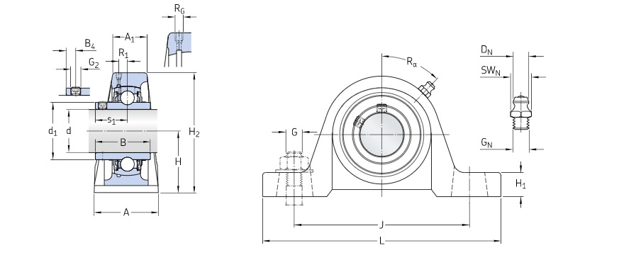 Gối Đỡ Vòng Bi SKF UCP 204_drawing