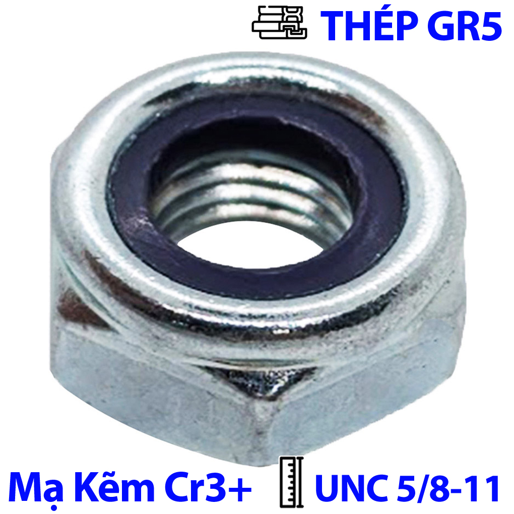 Tán Keo Thép Mạ Kẽm Trắng Cr3+ GR 5 UNC 5/8-11 (NE)