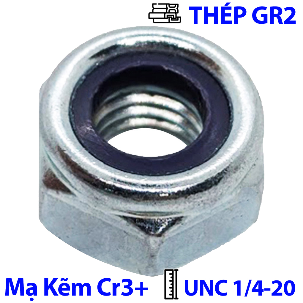 Tán Keo Thép Mạ Kẽm Trắng Cr3+ GR 2 UNC 1/4-20 (NE)