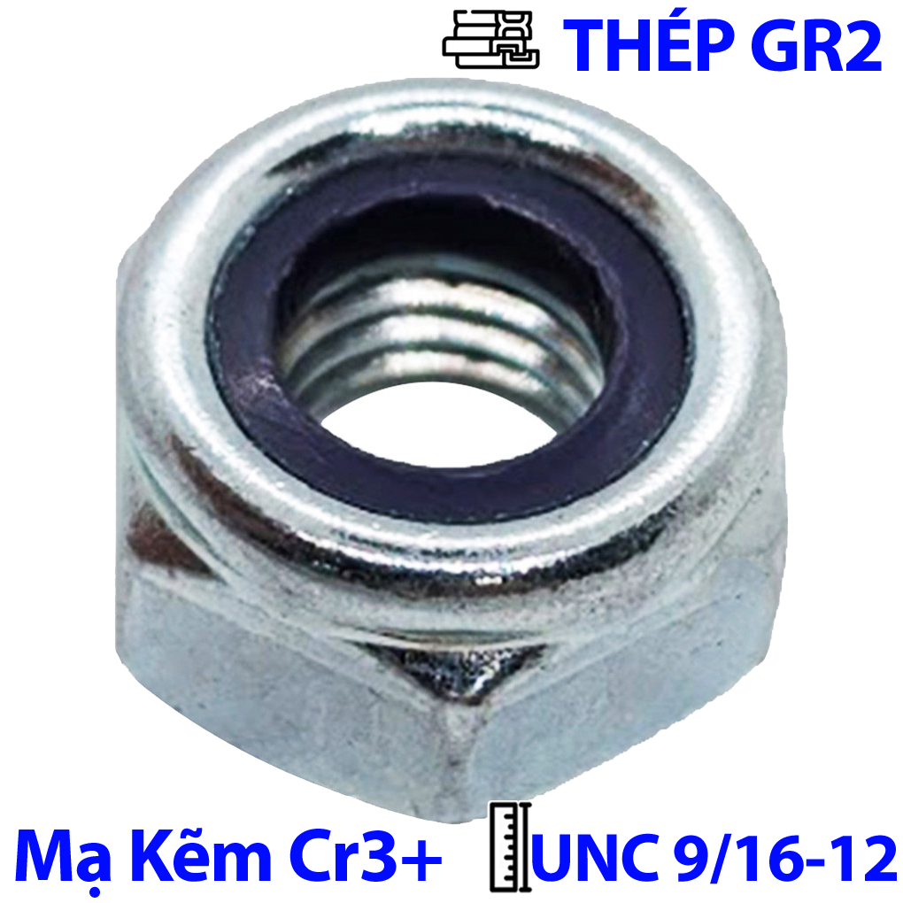 Tán Keo Thép Mạ Kẽm Trắng Cr3+ GR 2 UNC 9/16-12 (NE)