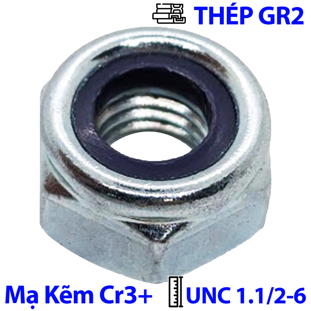 Tán Keo Thép Mạ Kẽm Trắng Cr3+ GR 2 UNC 1.1/2-6 (NE)