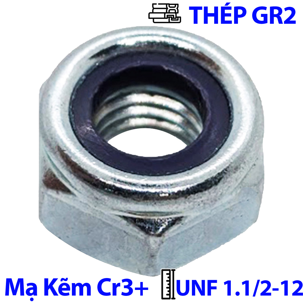 Tán Keo Thép Mạ Kẽm Trắng Cr3+ GR 2 UNF 1.1/2-12 (NE)