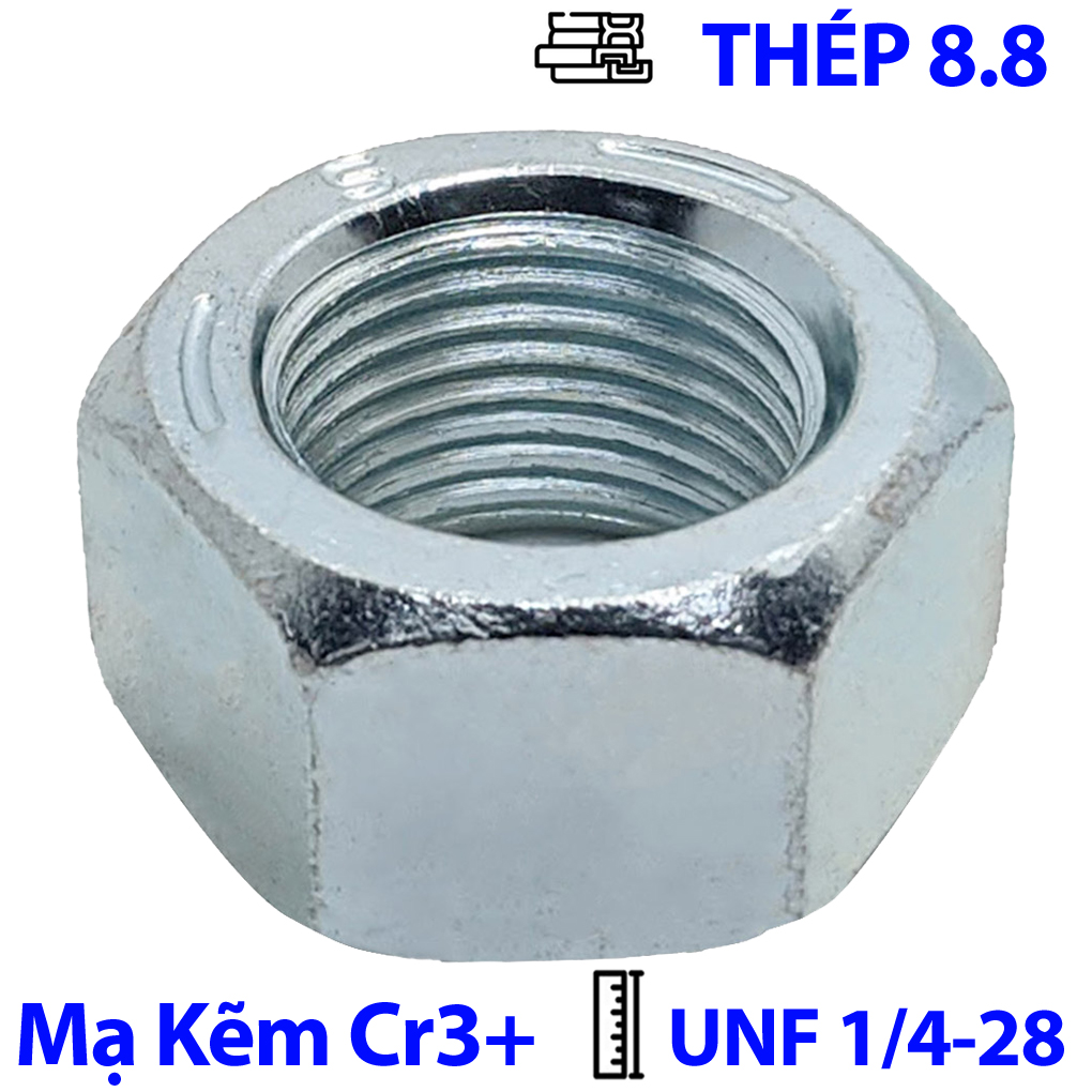 Tán Thép Mạ Kẽm Trắng Cr3+ GR 5 UNF 1/4-28