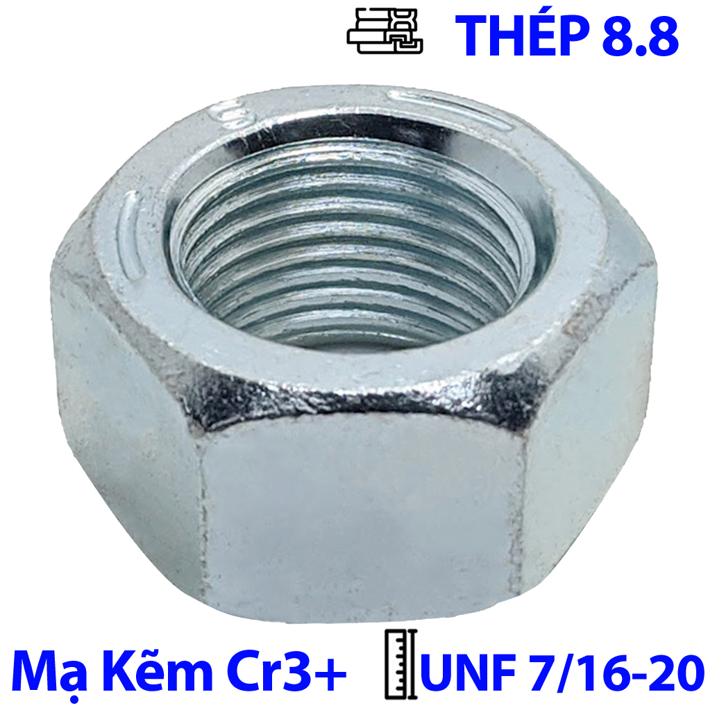 Tán Thép Mạ Kẽm Trắng Cr3+ GR 5 UNF 7/16-20
