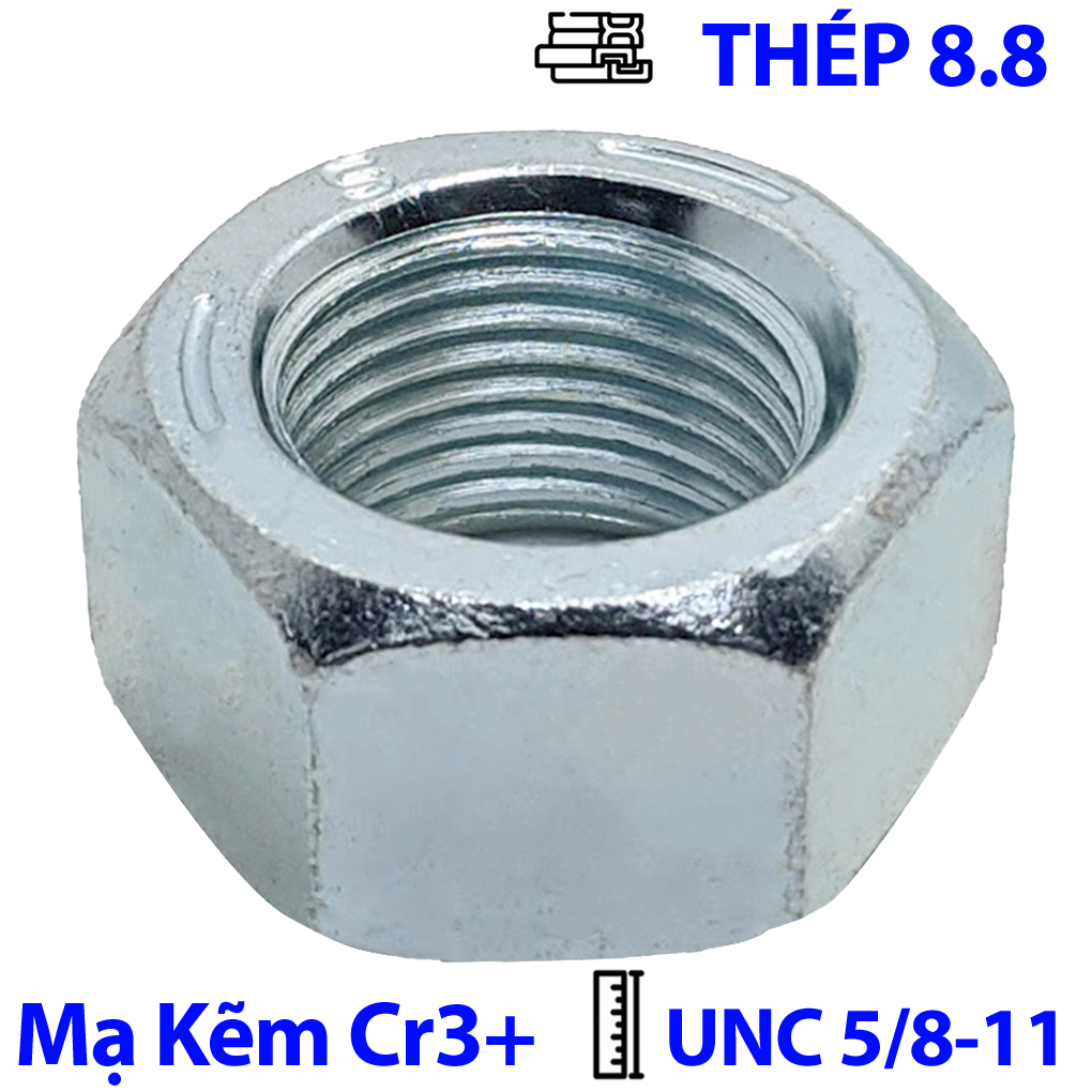Tán Thép Mạ Kẽm Trắng Cr3+ GR 5 UNC 5/8-11