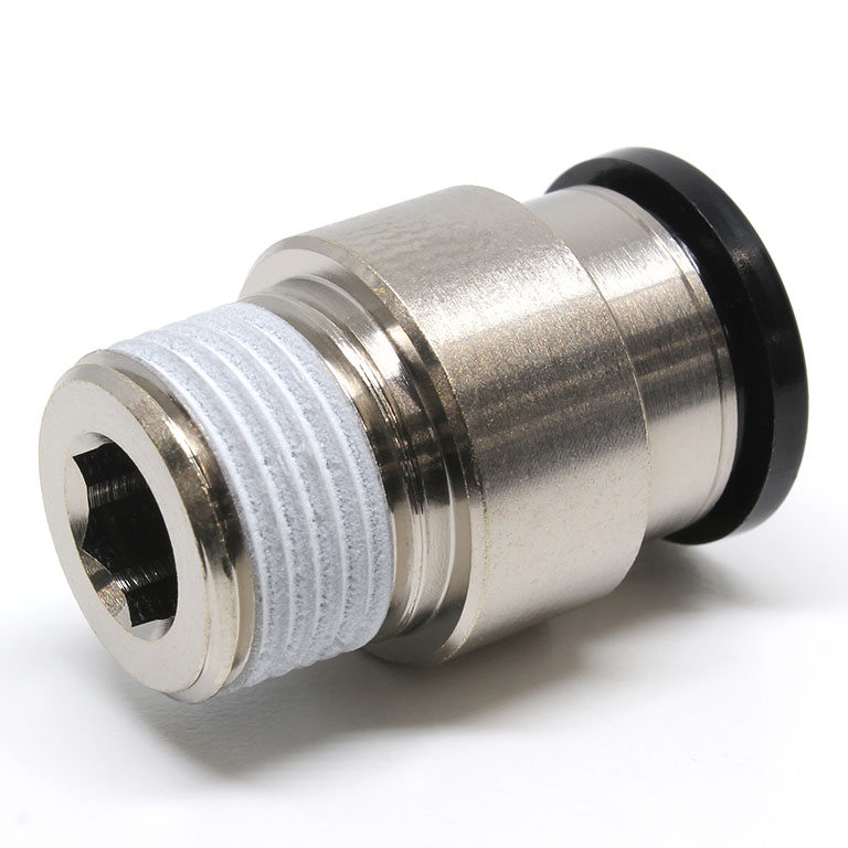 Đầu Nối Nhanh Khí Nén Thẳng Phi 12mm Ren Ngoài R3/8 Pisco POC12-03