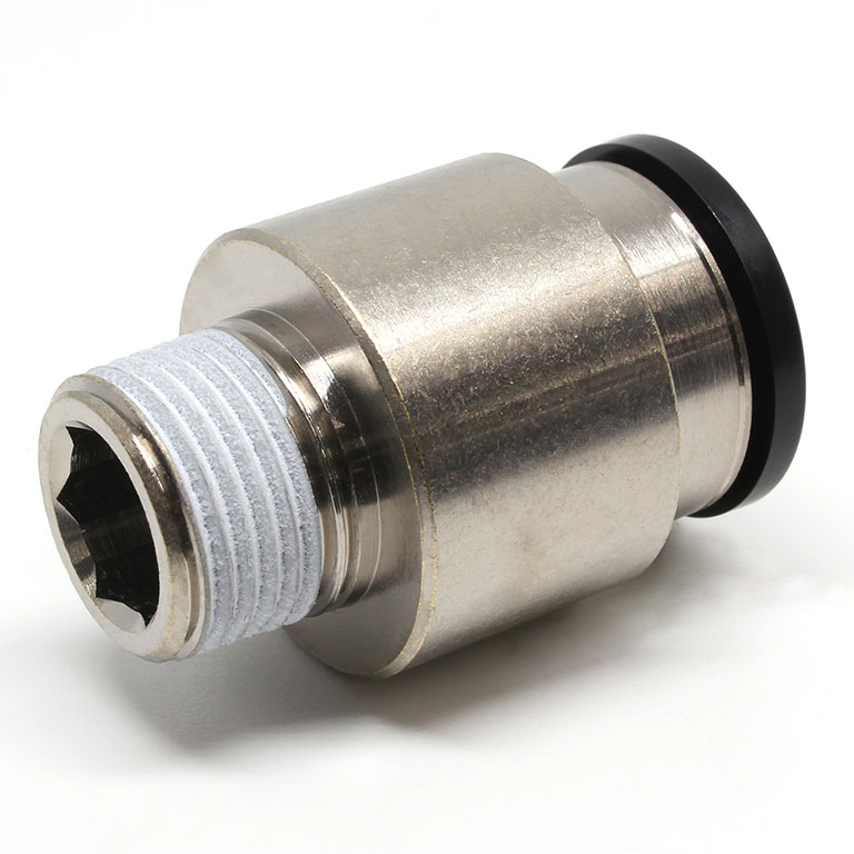 Đầu Nối Nhanh Khí Nén Thẳng Phi 16mm Ren Ngoài R3/8 Pisco POC16-03