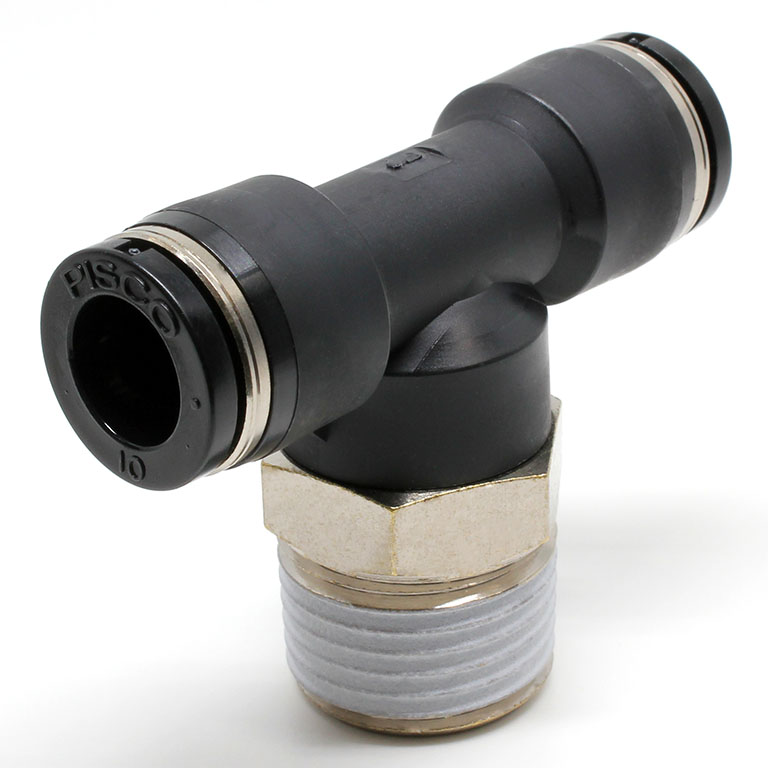 Đầu Nối Nhanh Khí Nén Chữ T Phi 10mm Ren Ngoài R1/2 Pisco PB10-04