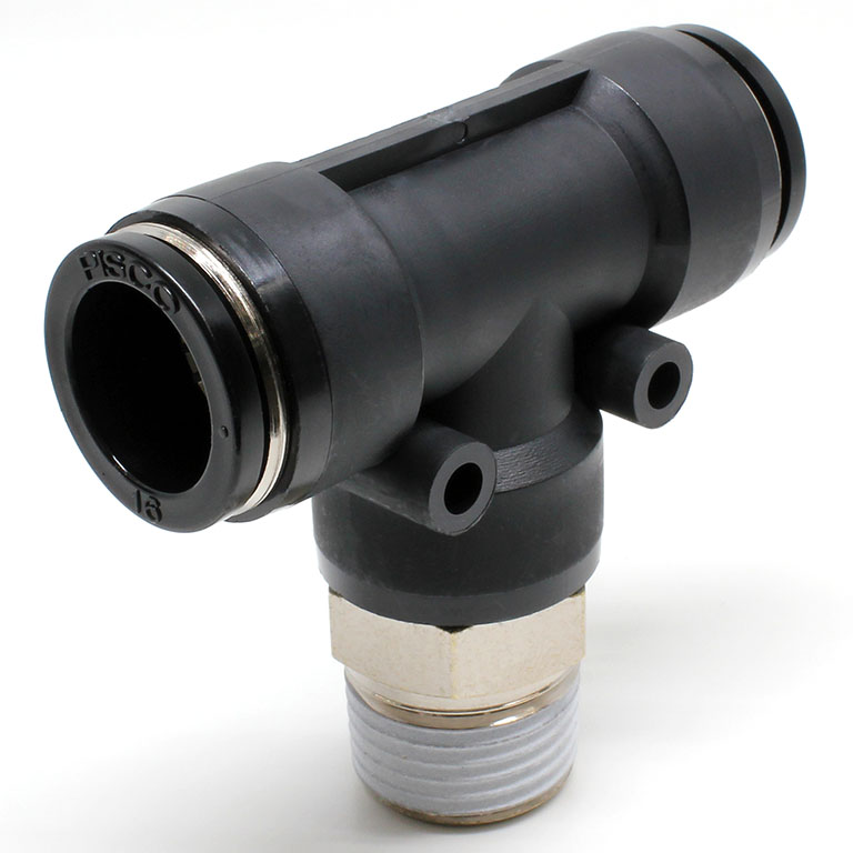 Đầu Nối Nhanh Khí Nén Chữ T Phi 16mm Ren Ngoài R1/2 Pisco PB16-04